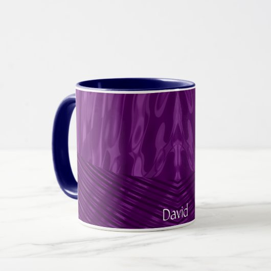 Mug DAVID ~ GLOSSY 3D brillant violet bleu (Devant gauche)