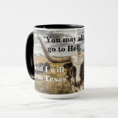 Mug Davy Crockett Citation Sur L'Enfer Et Le Texas (Devant gauche)