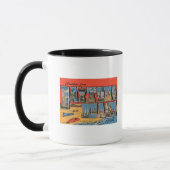 Mug Daytona Beach, Floride - Grandes Lettres Scènes (Gauche)