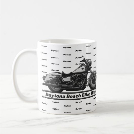 Mug Daytona Beach Vélo Week Vélo Cool noir et blanc (Gauche)