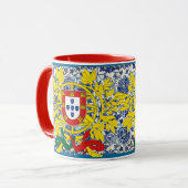 Mug d'Azulejo à la crête portugaise (Devant gauche)