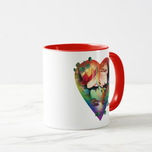 Mug DC Pride Harley Quinn & Poison Ivy Comic Cover (Devant droit)