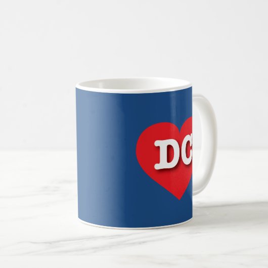 Mug DC Red Heart - J'aime DC (Devant droit)