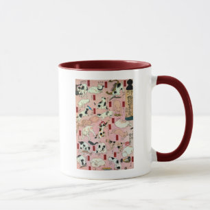 Mug ） de 上 de （de 其のまま地口猫飼好五十三疋, chats de 国芳 (1),