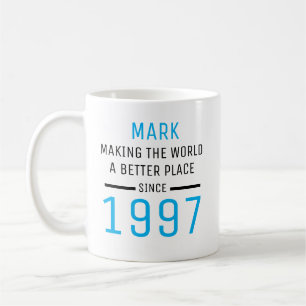 Mug de anniversaire personnalisé avec nom et année
