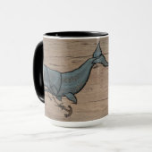 Mug de baleines et d'hibiscus 15oz (Devant gauche)
