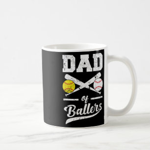 Mug De Ballon Papa De Baseball Et Joueur De Softball P