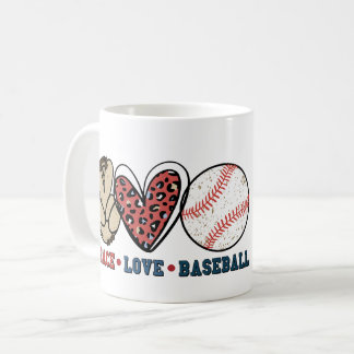 Mug de baseball d'amour de la paix personnalisé