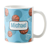 Mug de basketball bleu clair personnalisé