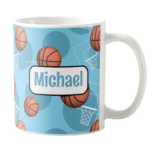 Mug de basketball bleu clair personnalisé