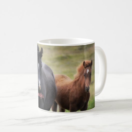 Mug De beaux chevaux de nom (Devant droit)