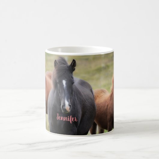 Mug De beaux chevaux de nom (Centre)