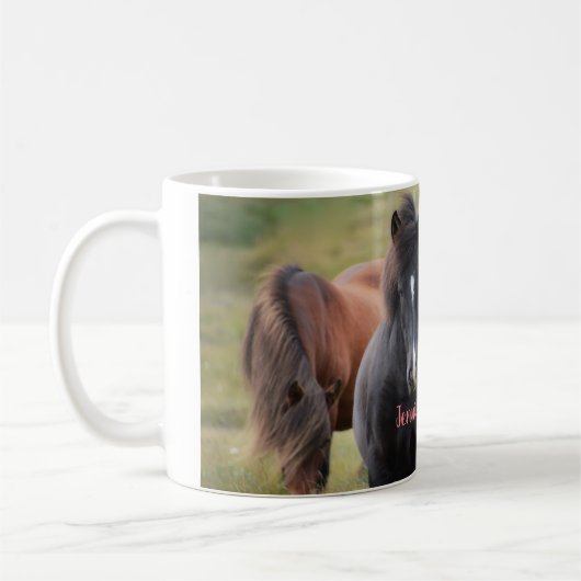 Mug De beaux chevaux de nom (Gauche)
