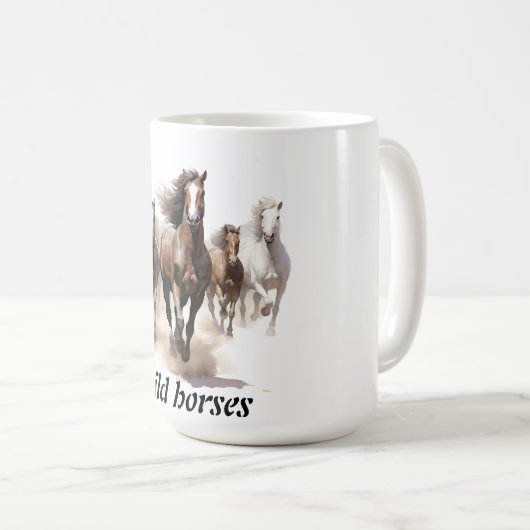 Mug de beaux chevaux sauvages (Devant droit)