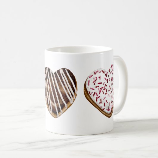 Mug de beigne en forme de coeur (Devant droit)