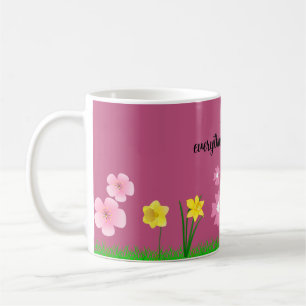 Mug De Belles Peines Spéciales À Motifs Floraux.