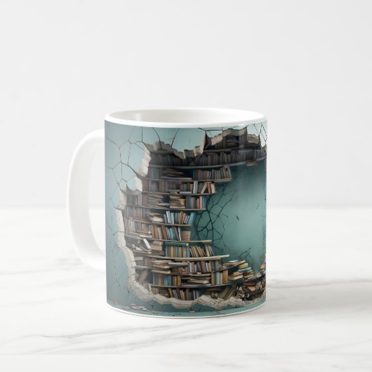 Mug de bibliothèque 3D (Devant gauche)