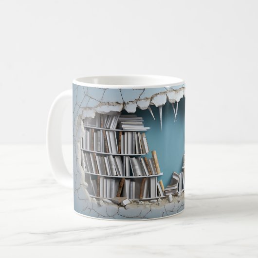 Mug de bibliothèque 3D (Devant gauche)