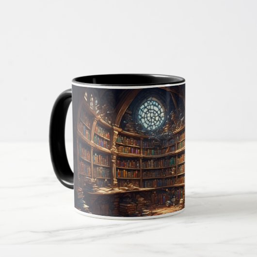 Mug de bibliothèque enchantée - Amateurs de livres (Devant gauche)