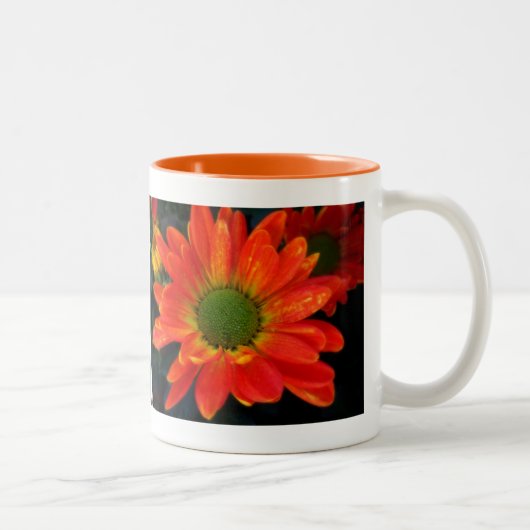 Mug de boisson aux fleurs d'automne orange (Droit)