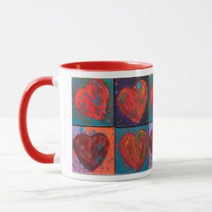 Mug de boisson "Coeurs rouges"