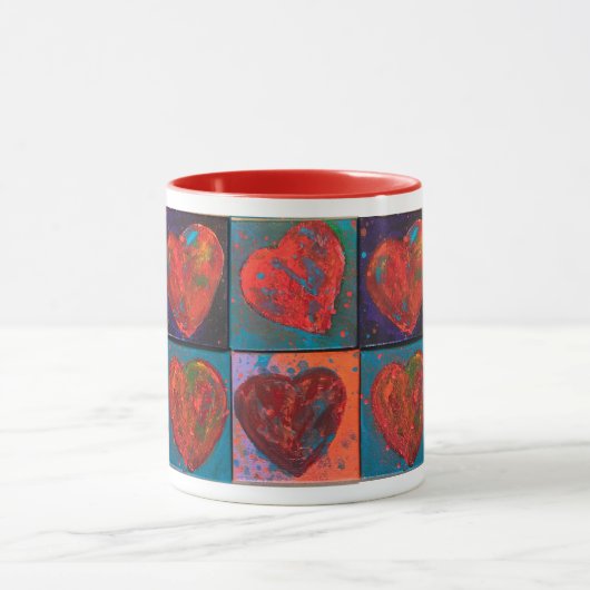 Mug de boisson "Coeurs rouges" (Centre)