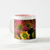 Mug de boisson Fleurs d'automne rose et jaune (Devant gauche)