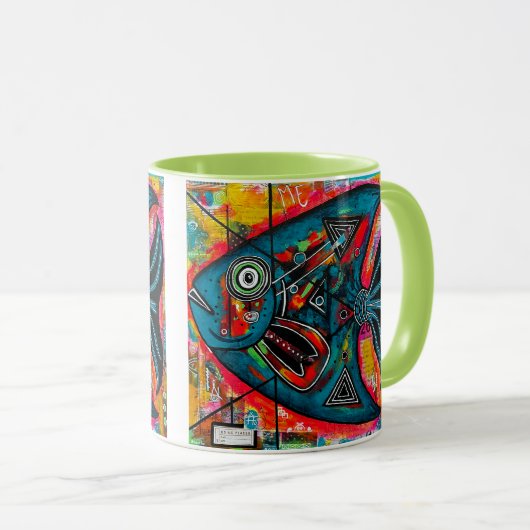 Mug de boisson 'rarement vu triangle poisson' (Devant droit)