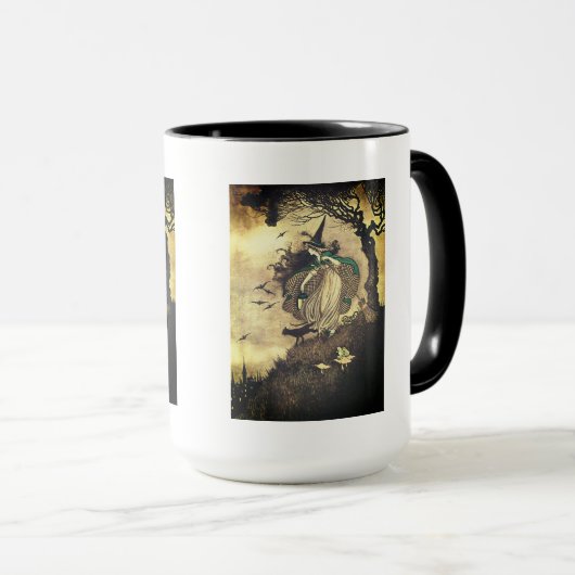 Mug de boisson vintage Halloween sorcière (Devant droit)