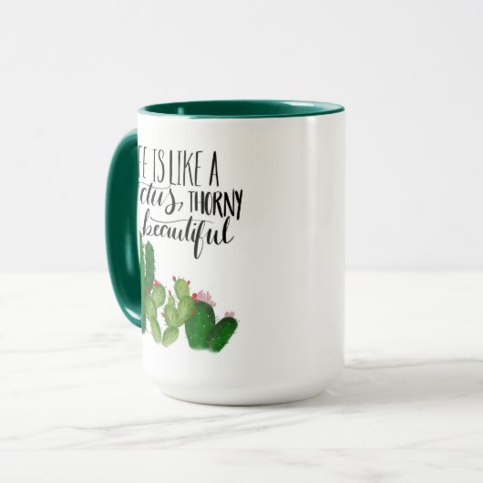 Mug de cactus illustré (Devant gauche)