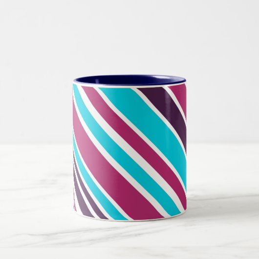 Mug De Café À Deux Tons À Rayures De Violet Rose E (Centre)