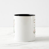Mug de café à deux tons avec initiale florale en o (Centre)
