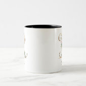 Mug de café à deux tons avec initiale florale en o (Centre)