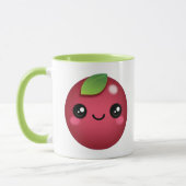 Mug de café à deux tons de canneberge Kawaii (Gauche)