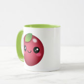 Mug de café à deux tons de canneberge Kawaii (Devant gauche)