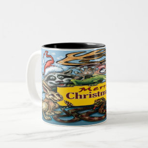 Mug de café à deux tons de Noël animal
