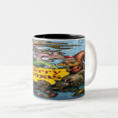 Mug de café à deux tons de Noël animal (Devant droit)
