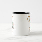 Mug de café à deux tons en or luxueux avec initial (Centre)