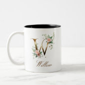 Mug de café à deux tons en or luxueux avec initial (Gauche)