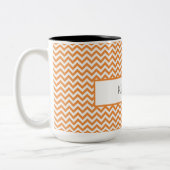 Mug de café à deux tons orange simple Chevron (Gauche)