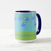 Mug de café à fleurs bleues (Devant droit)