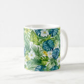 Mug de café à fleurs de palmiers tropicales (Devant droit)