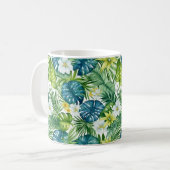 Mug de café à fleurs de palmiers tropicales (Devant gauche)