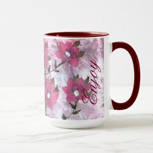 Mug de café à fleurs magenta (Droite)