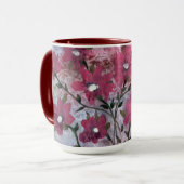 Mug de café à fleurs magenta (Devant gauche)