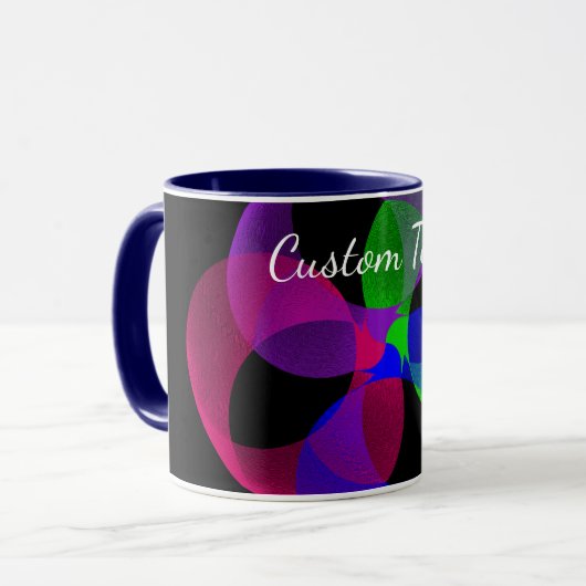 Mug de café à fusion géométrique multicolore (Devant gauche)