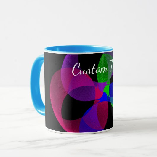 Mug de café à fusion géométrique multicolore (Devant gauche)