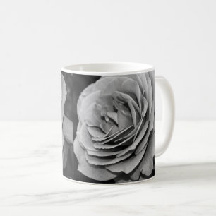 Mug de café à la rose noire et blanche