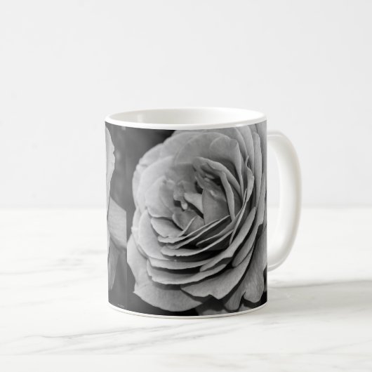 Mug de café à la rose noire et blanche (Devant droit)