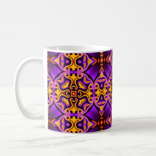 Mug de café à motif jaune violet (Gauche)